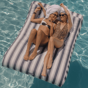 XL Fabric Covered Pool Float Sunbed Lounger - Navy Stripe